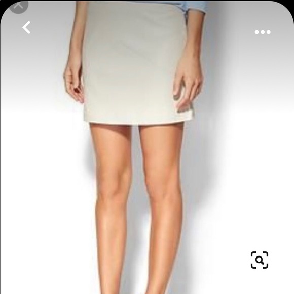 Townsen 100% real leather mini skirt - soft white - Picture 1 of 6